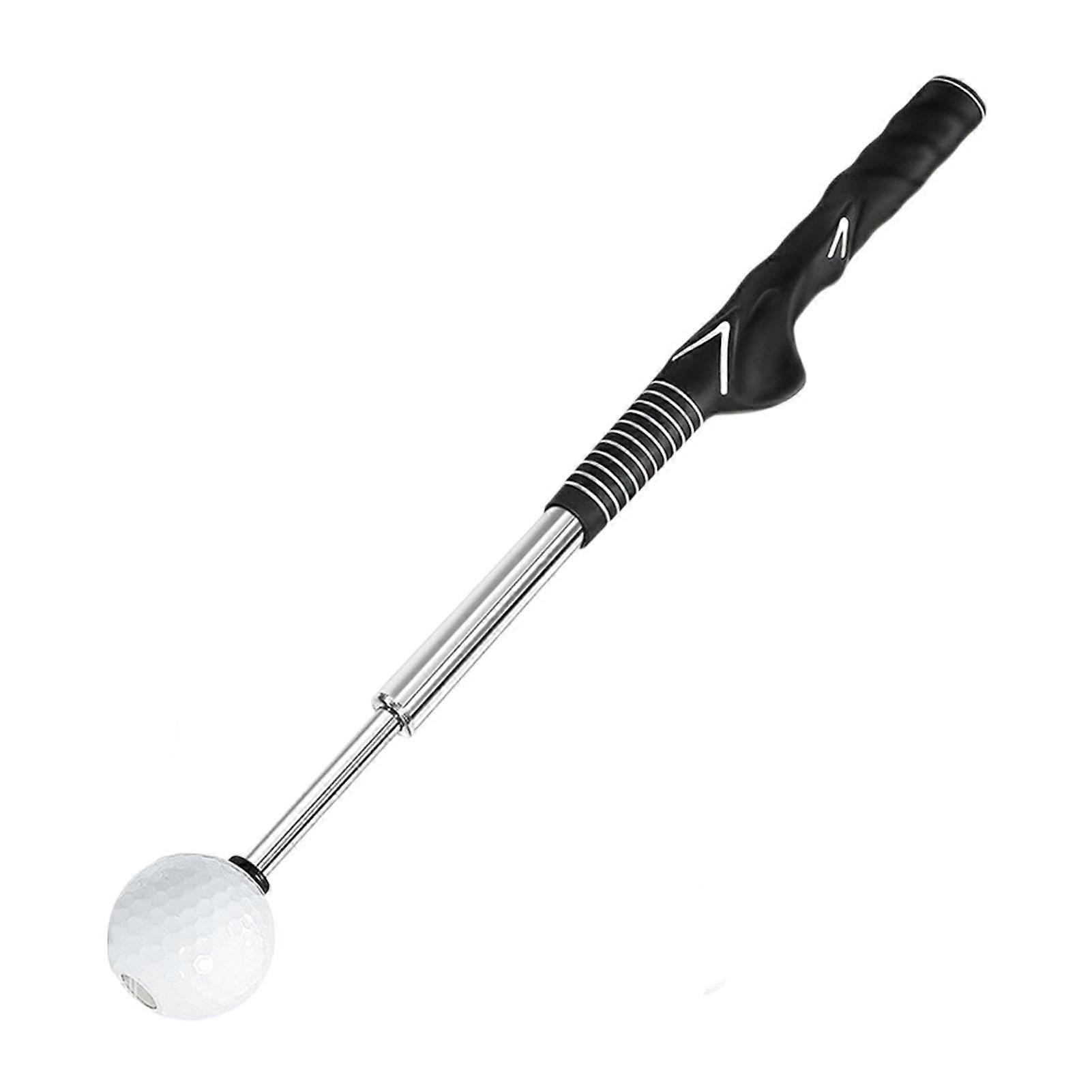 Golf Swing Practice Stick, Right Handed Retractable Trainer for Beginners Black