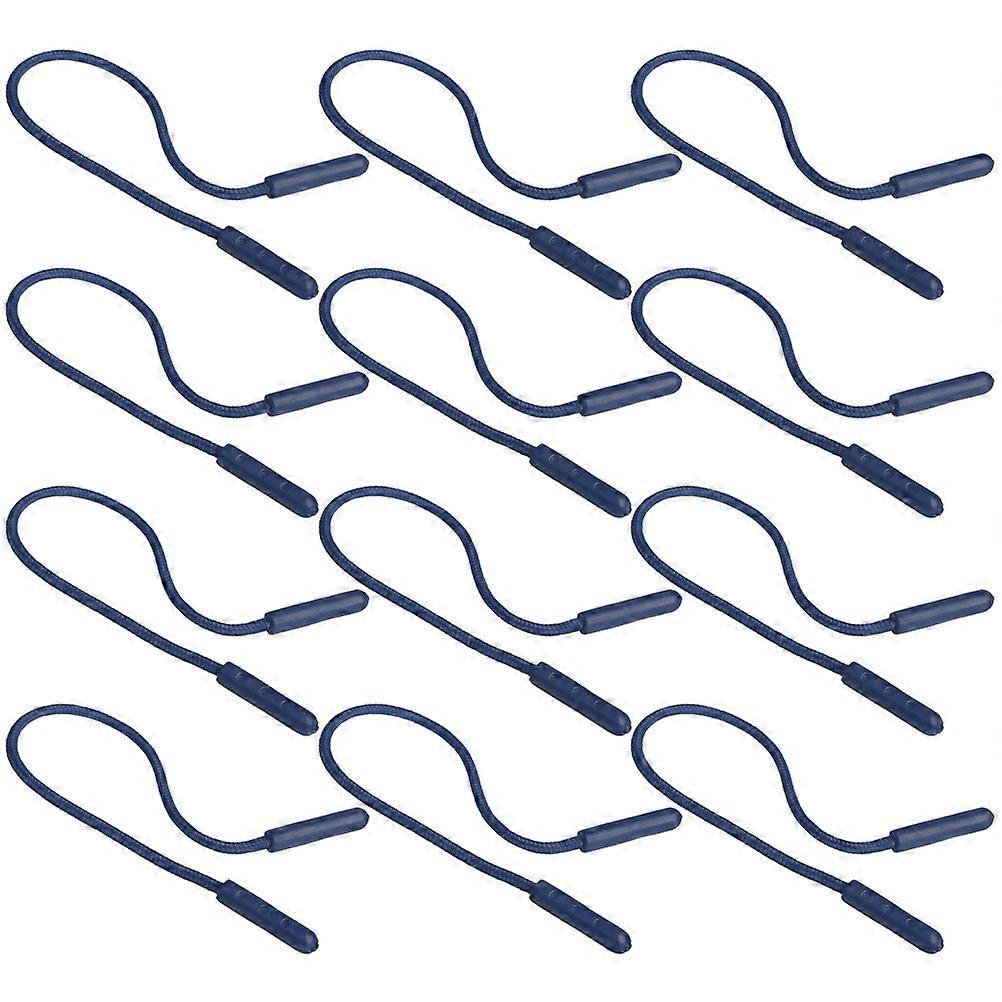 Zipper Replacement Pulls Plastic Polyester for Zippers Home Use 0.4x14.5cm Dark Blue 30Pcs