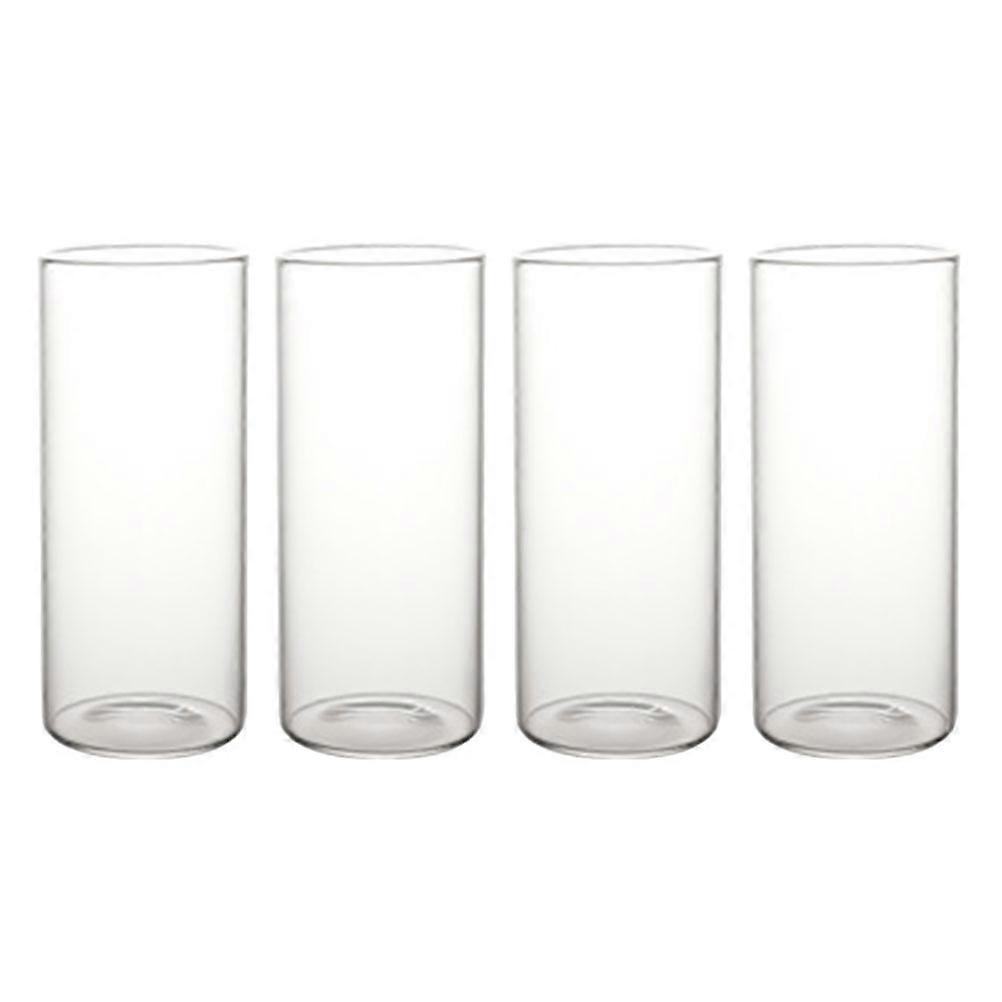 Transparent Milk Tea Cup Glass Drinking Cup For Camping 4Pcs