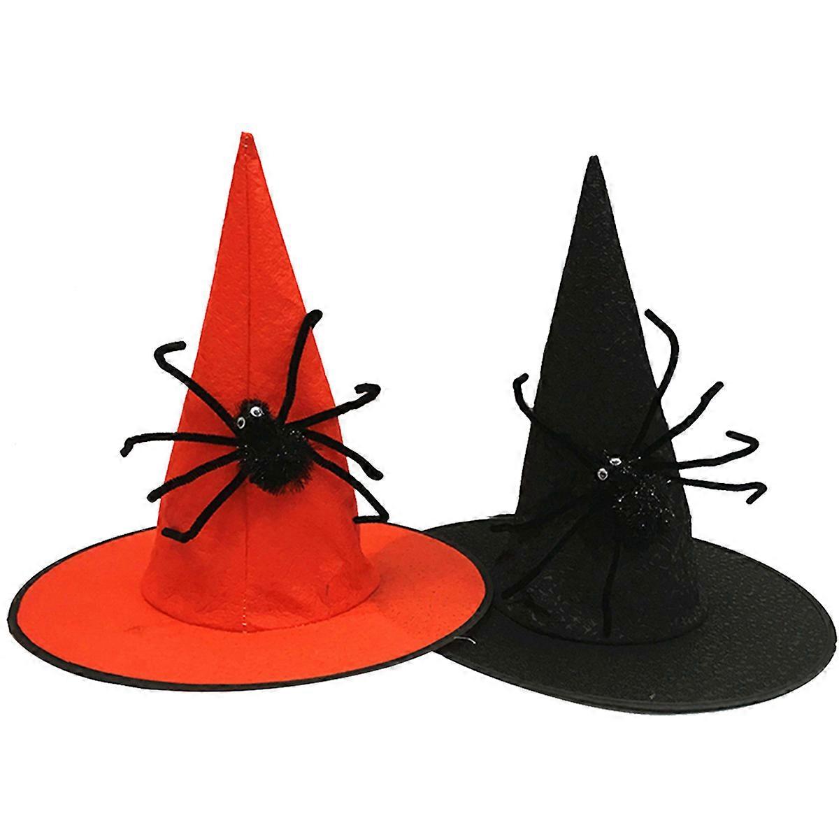 Halloween Wizard Hat Cosplay Prop Red Non-woven Fabric Stage Performance Accessory 1Set