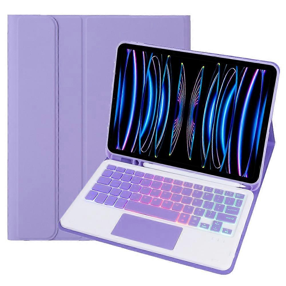 A11B-AS Backlit Keyboard Compatible For iPad Pro 11 (2022) / (2021) / (2020) / (2018) / Air (2022) / (2020) , Leather Tablet Case