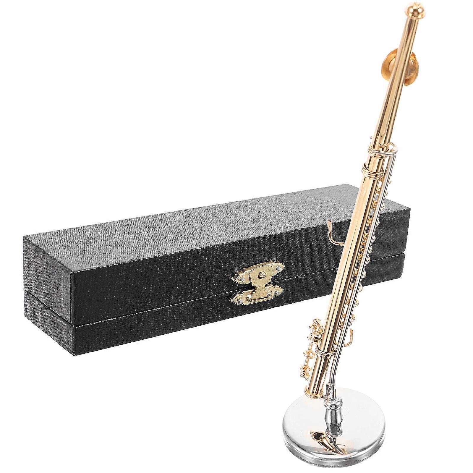 Copper Mini Flute Model for Music Lovers Office Decor Mini Instrument 1Set