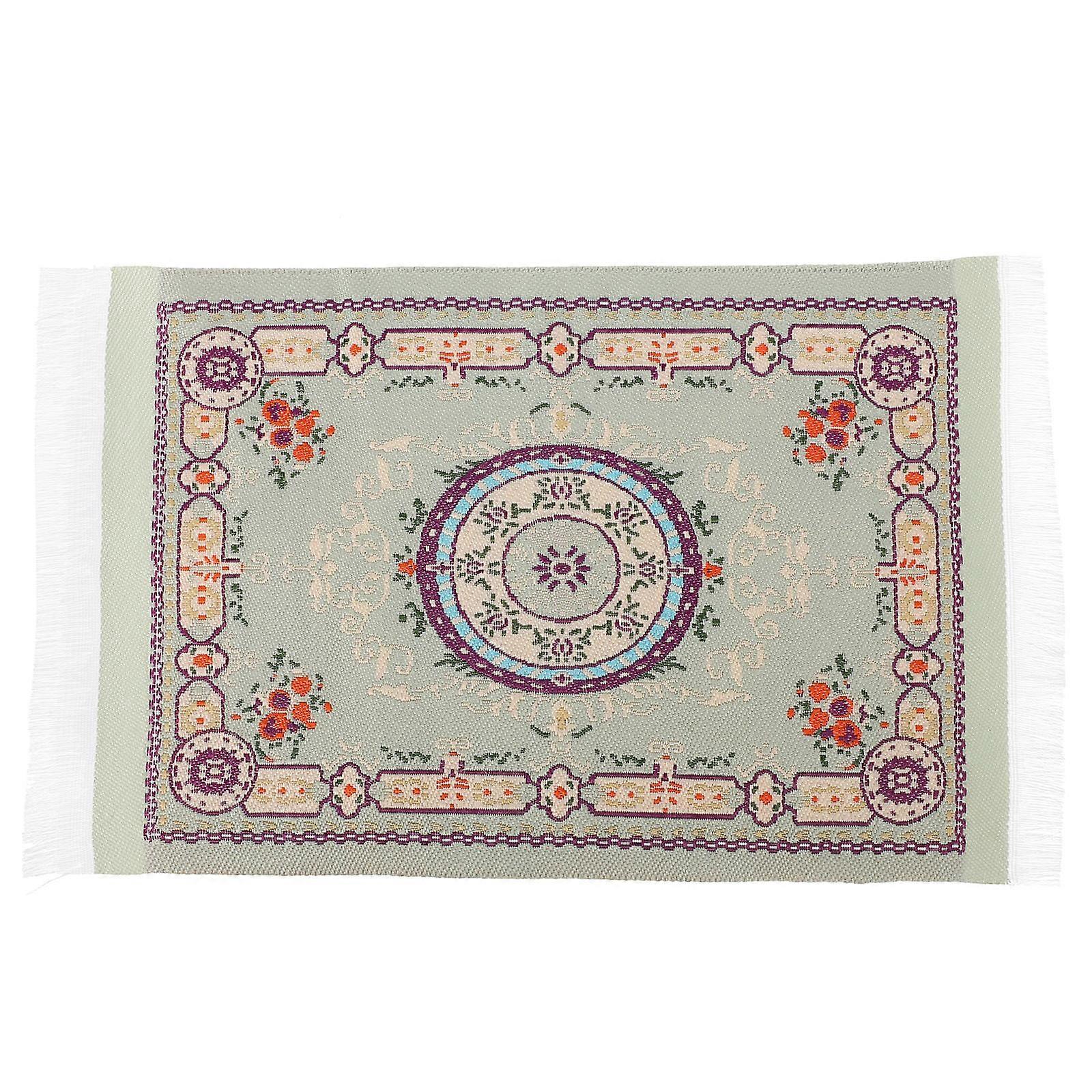 Mini Vintage Rug Dollhouse Decoration Accessories Rectangular Shape Floor Decoration 1Pack