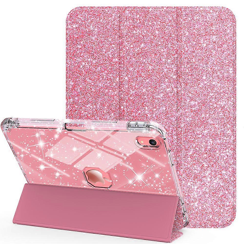 Do iPada (2025) / iPada 10.9 (2022) etui z miejscem na ołówek Tri-Fold Stand Glitter Protective Tablet