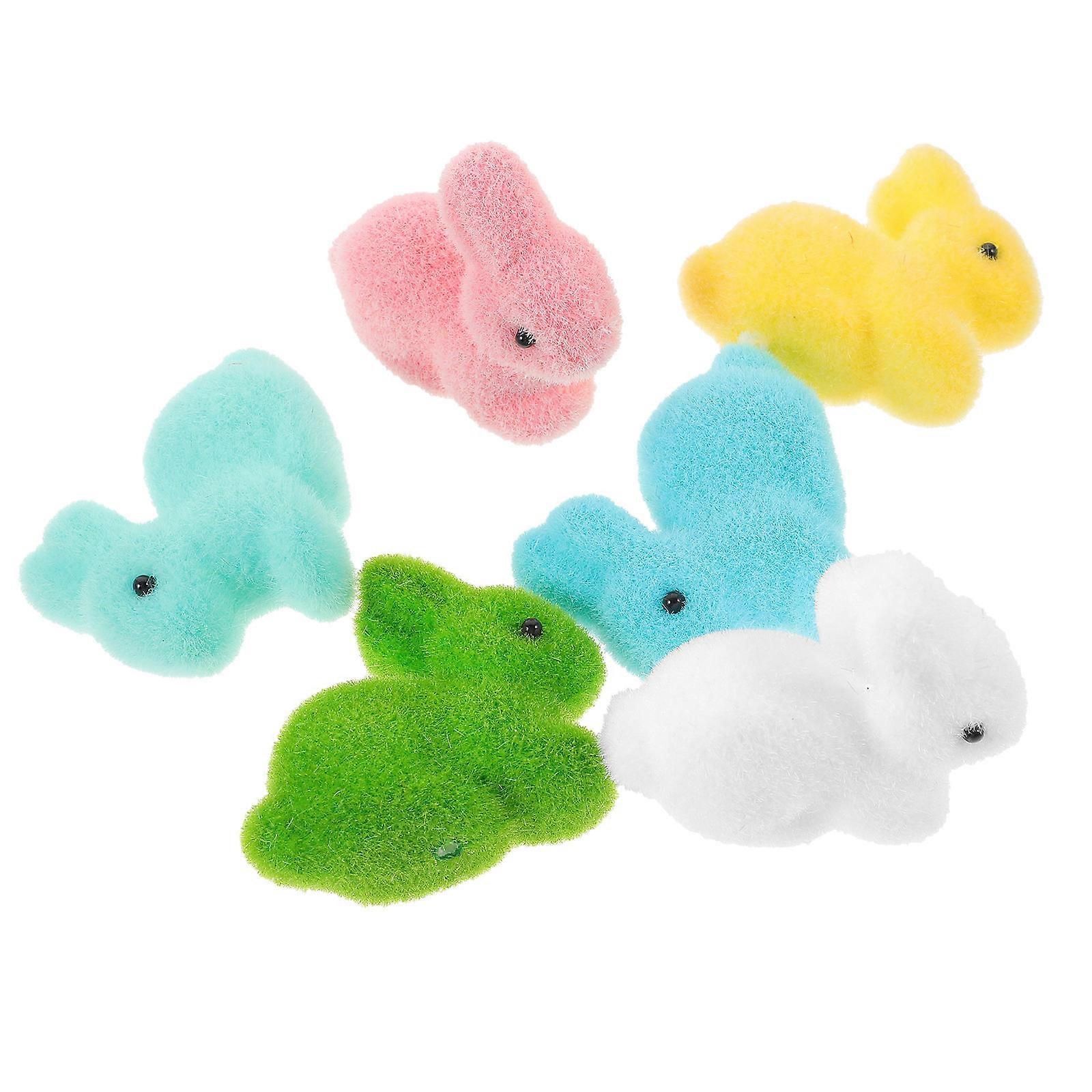 Tabletop Small Bunny Foam Easter Party Table Decoration Assorted Color 6Pcs