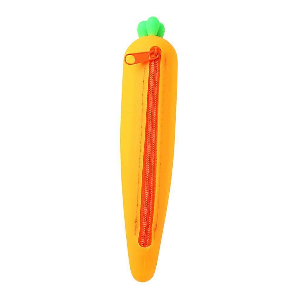 Kawaii Pencil Pouch Student Use 22x5cm Orange 1Set