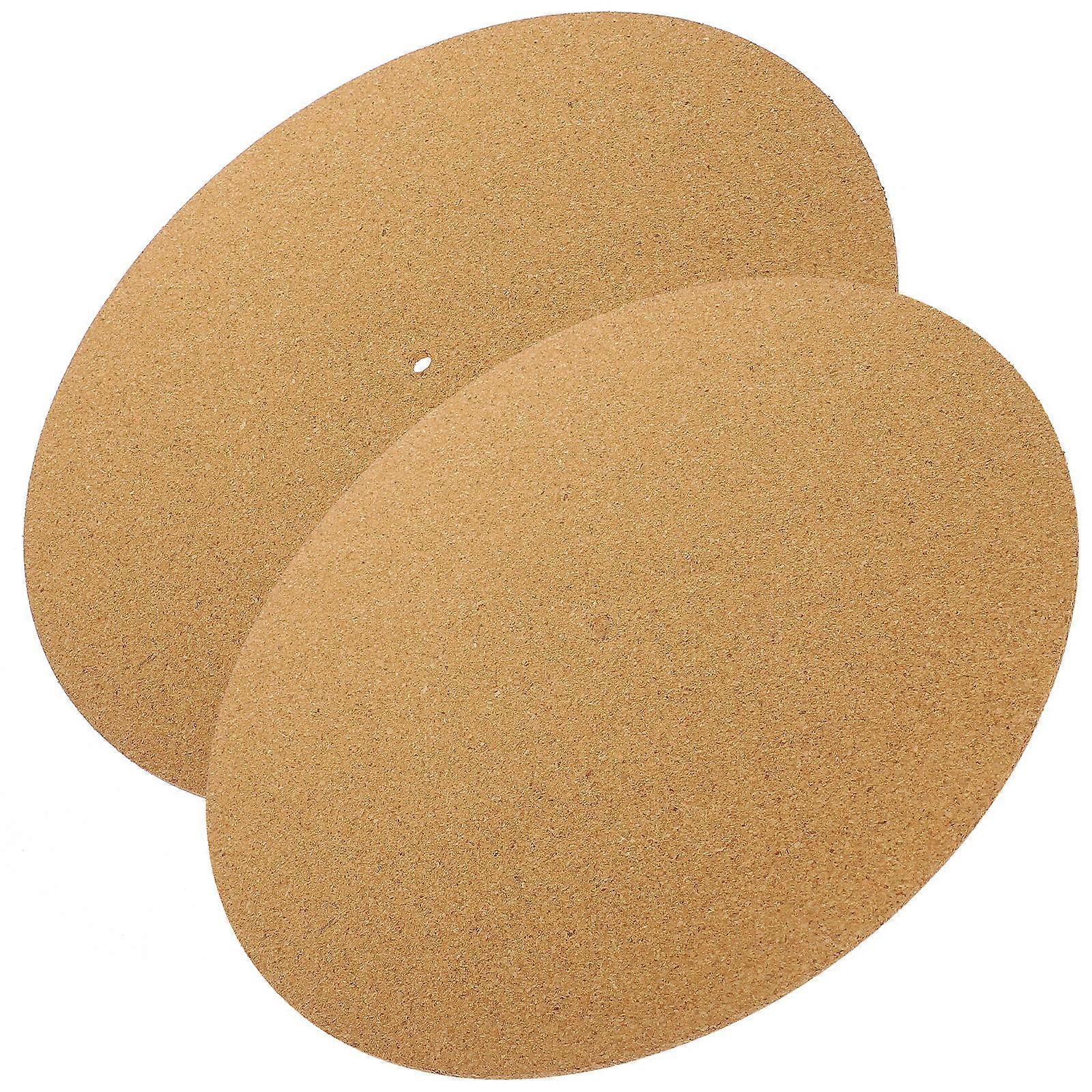 Noise Isolation Pad For Turntable Cork Record Player Mat Record Protection Light Brown 29.70X29.70X0.30CM 2Pcs