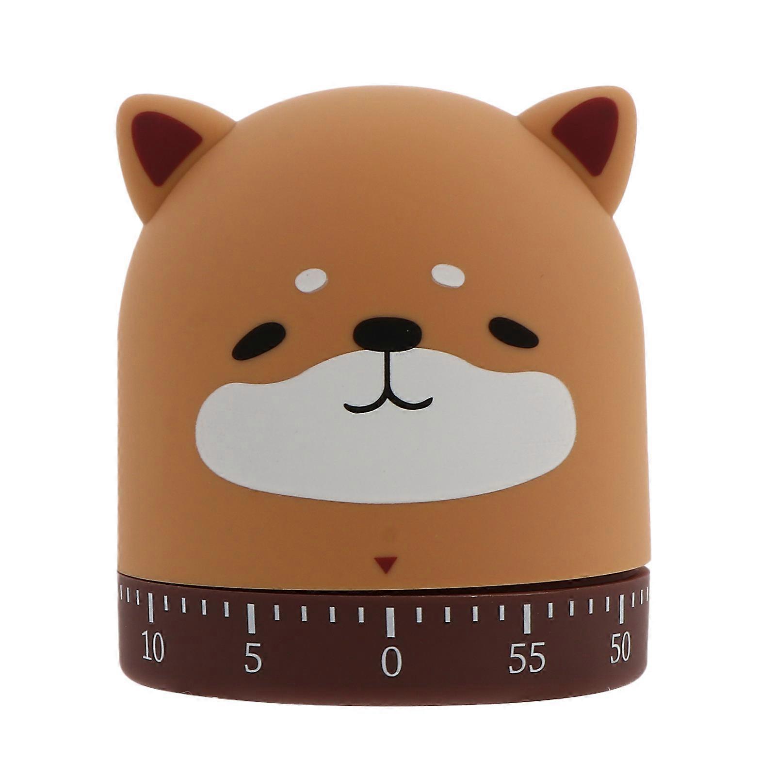 Small Kitchen Timer Cartoon Shape Mechanical for Exercising 7X6X6CM Brown 1Pack