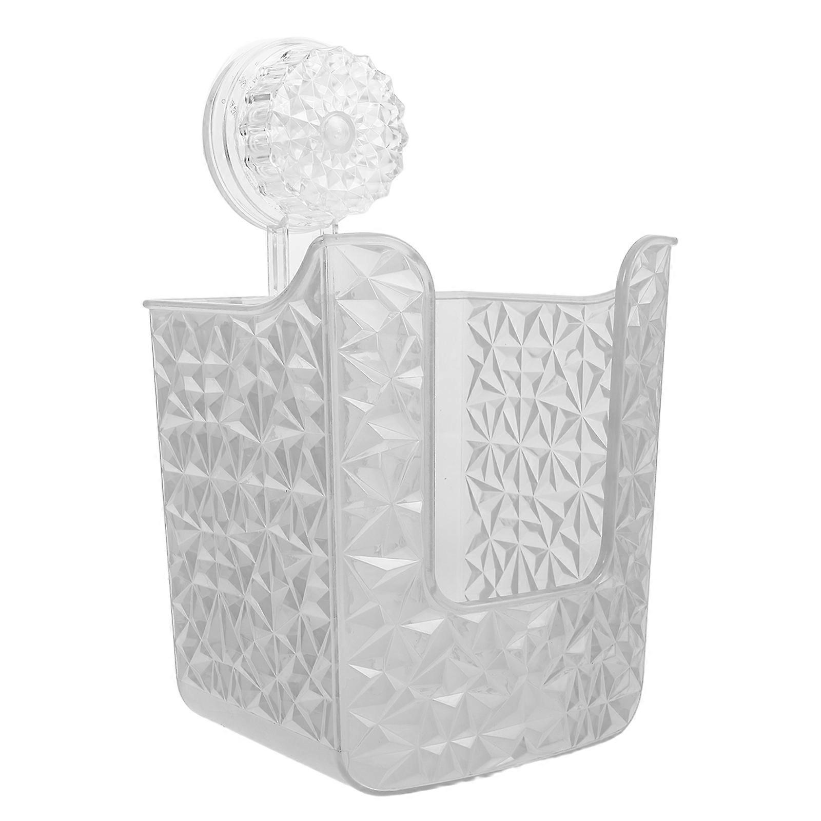 Suction Cup Mounted Organizer Bathroom Tissue Storage Box Wall-Mounted No-Drill Installation Multi-Functional Home Use 1Pack