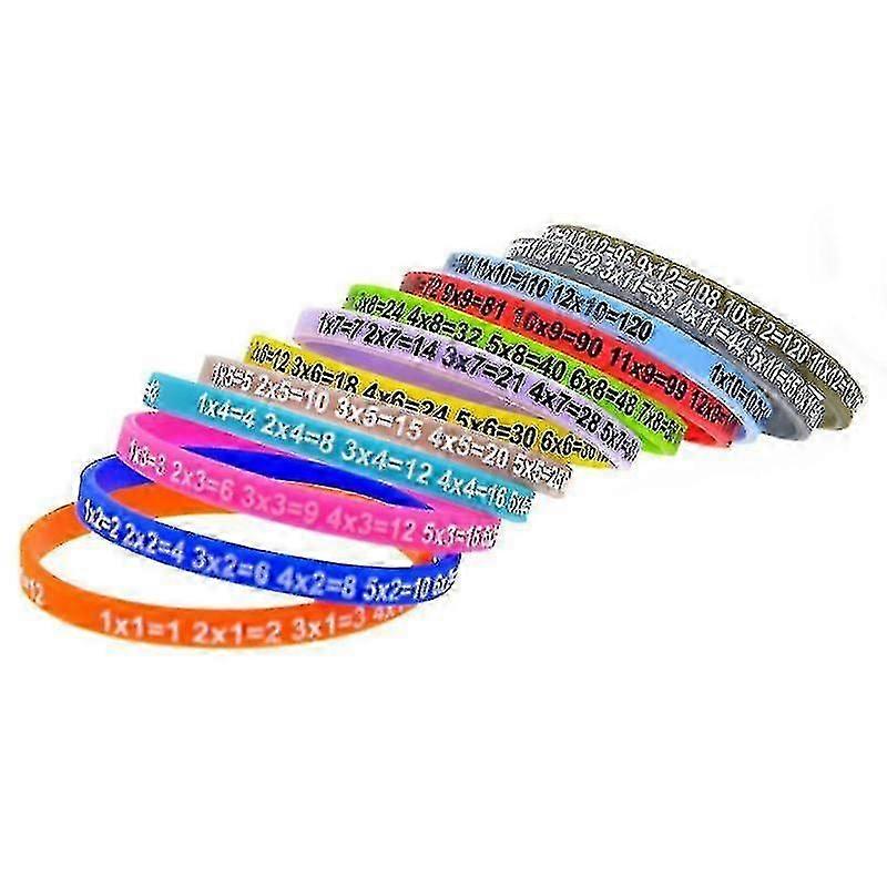 12 Colors Silicone Bracelets Multiplication Table Children Kids Education School Toys Bangles Jewelry