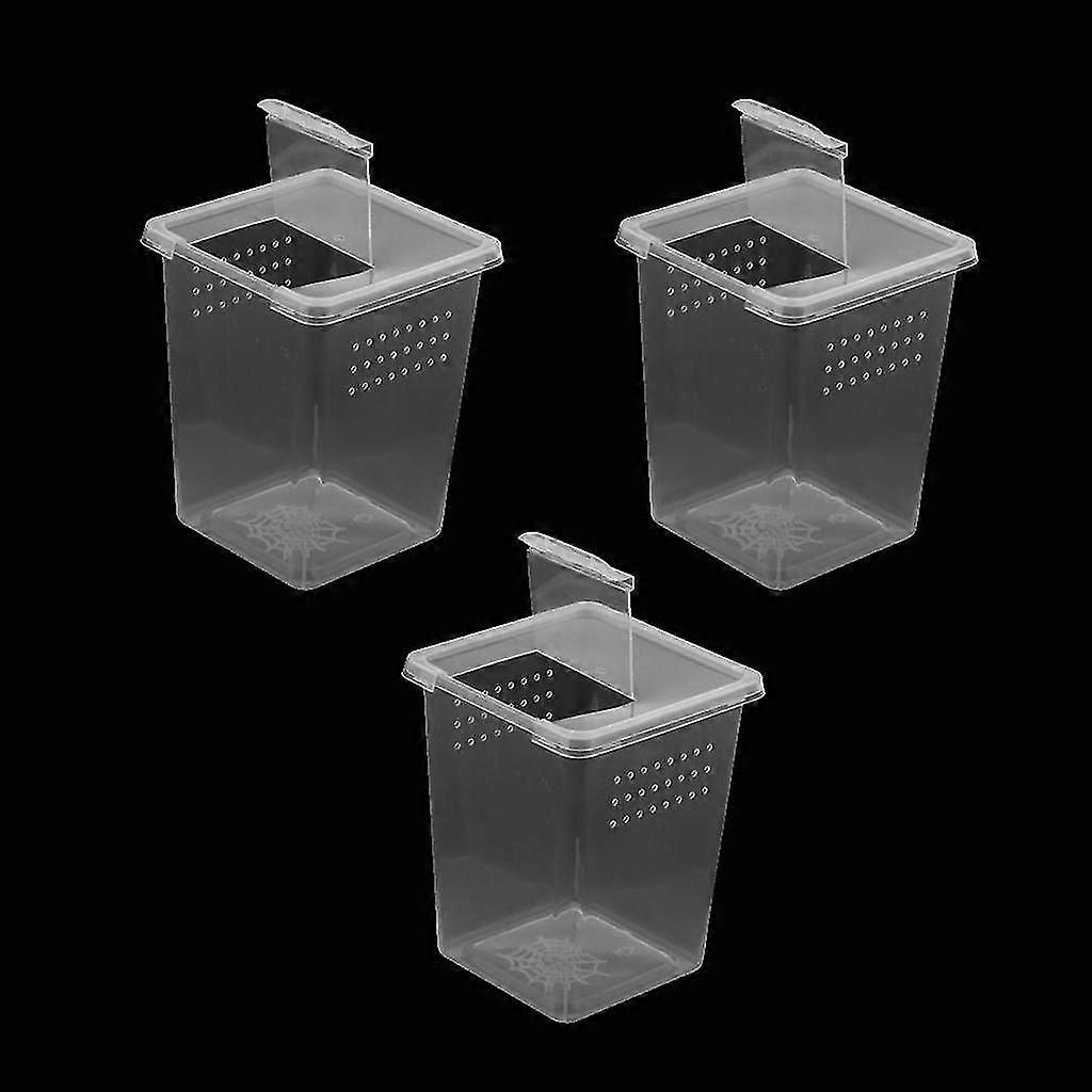 Reptile Spider Breeding Box Container Case Hatching Tank 3Pcs