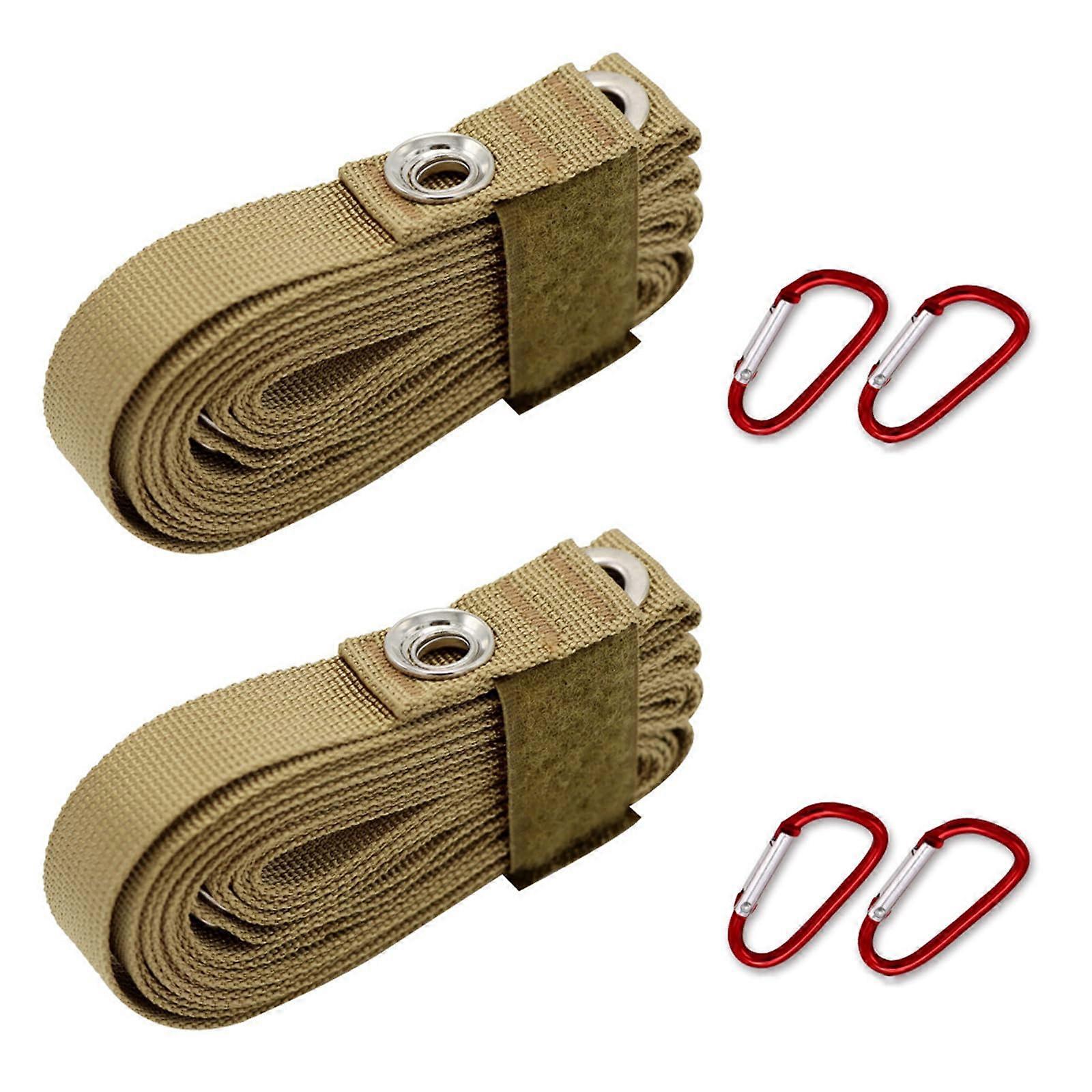 2 x Nylon extension cord, rope, belt, camping tent, canopy, sling, outdoor extension belt, campsite belt khaki