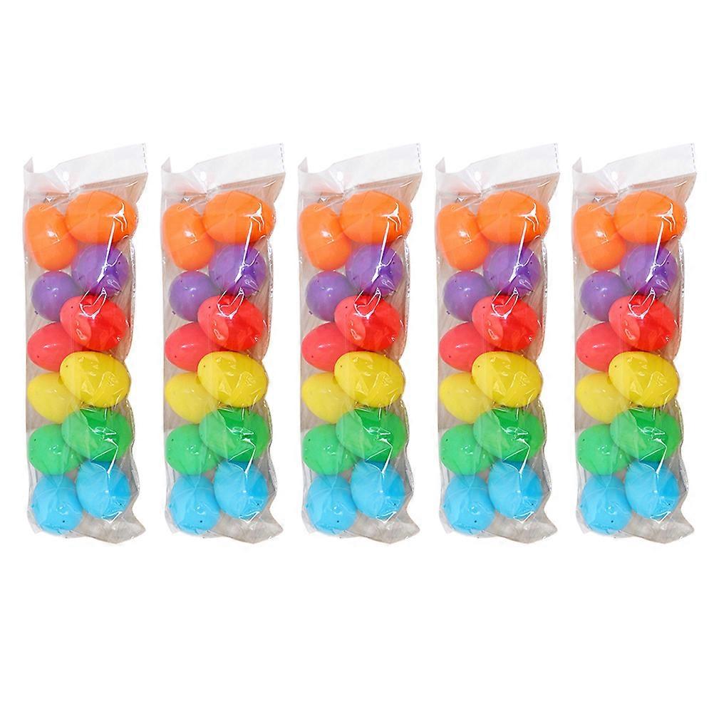 Egg Toys Plastic Eggs Diy Graffiti Decoration For Easter Party Assorted Color 6x4x4cm Oval Shape Festive Design 96Pcs