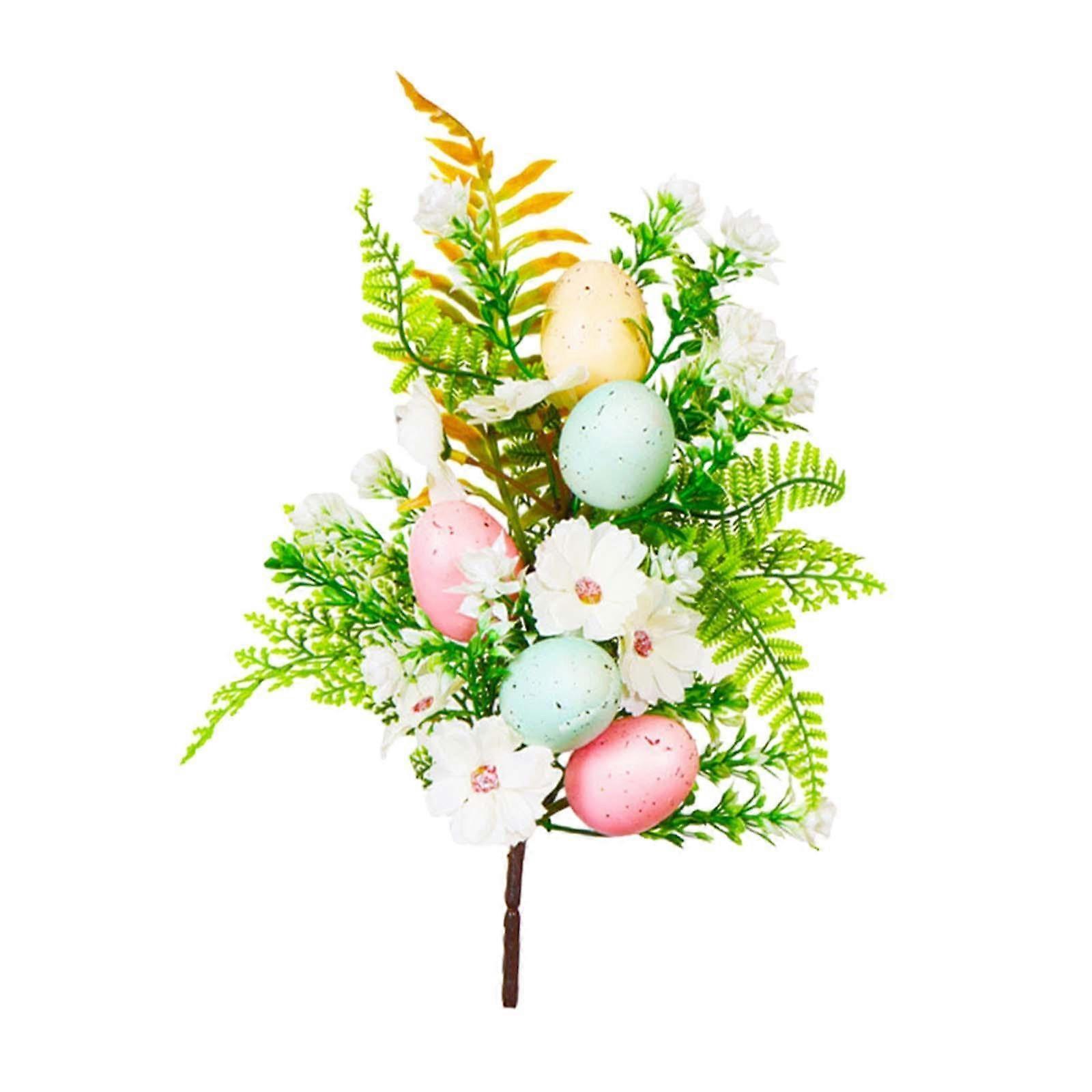 Artificial Easter Pick Decorative Craft Flower Arrangement Ornament for Spring Holiday Vase, Style B, Colorful Design