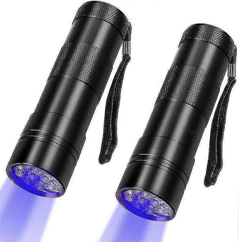 2pcs Uv Blacklight Flashlight 12 Leds 395nm Mini Flashlight Detector 2025