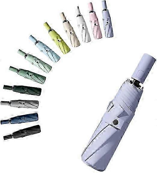 Travel Folding Umbrella Automatic Opening and Closing Handle Coated Fabric/Rainproof and Sunscreen UPF 50 UV Protection 99.9%