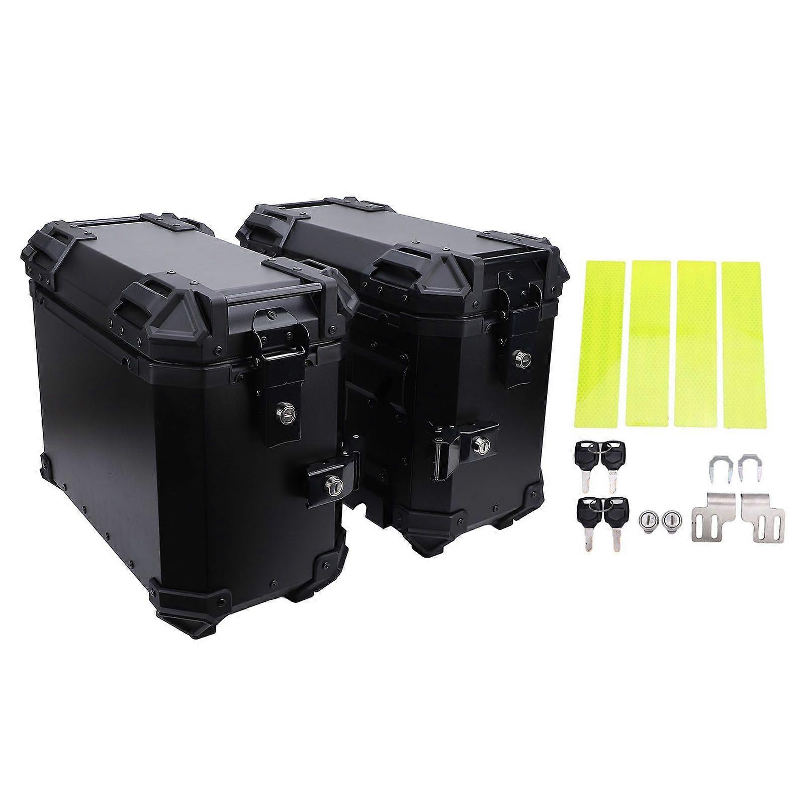35L Motorcycle Side Case Aluminum Alloy Water Resistant Quick Release with Safety Lock and Handle for Left Right Storage Rack MK68891