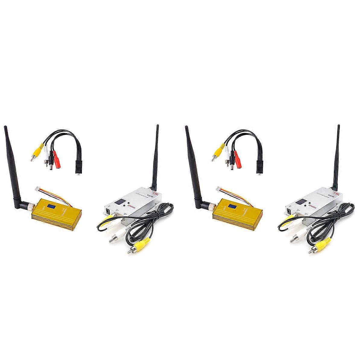 2X FPV 1.5G 1500mW VTX+VRX Kit 12CH 1.4G/1.5G/1.6G Video Transmitter Receiver for FPV Long Range Dro