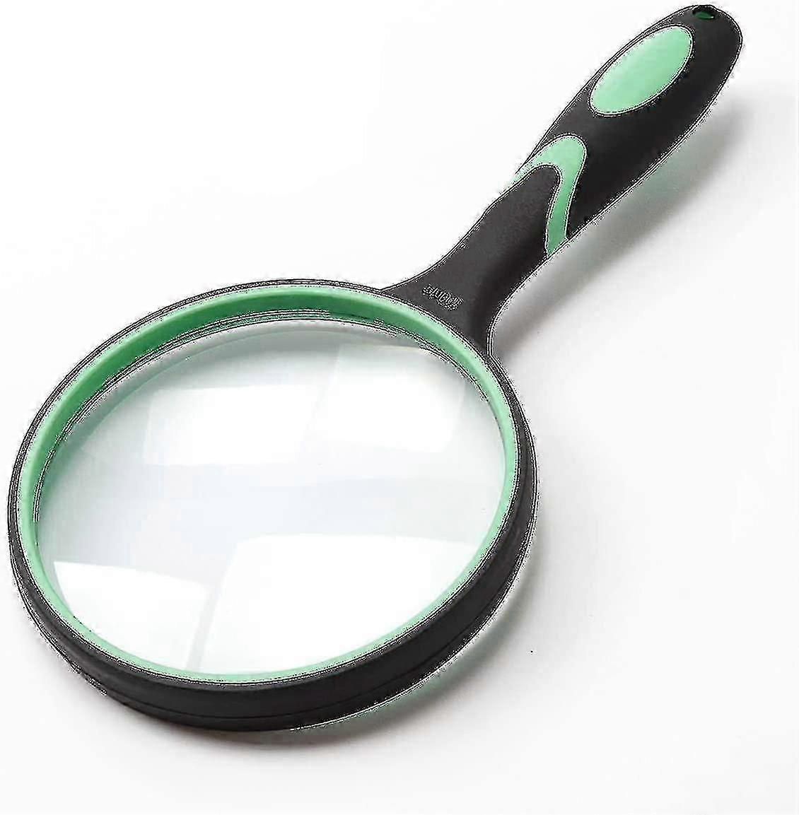 Large Magnifying Glass 10x Handheld Reading Magnifier Suitable for Seniors and Kids - 100mm 4inches Real Glass Magnifying Lens for Book, Pap