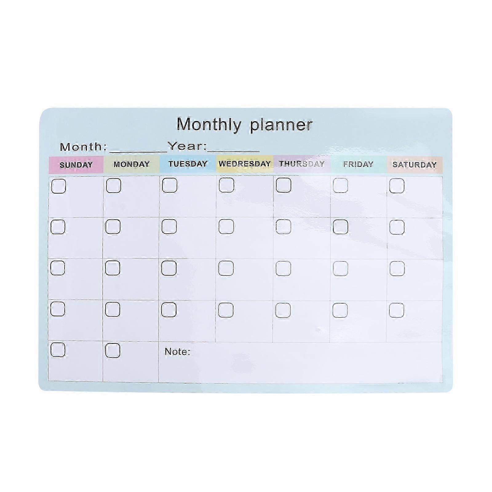 1pc Erasable Memo Board Useful Planner Tool Magnetic Monthly Plan Board