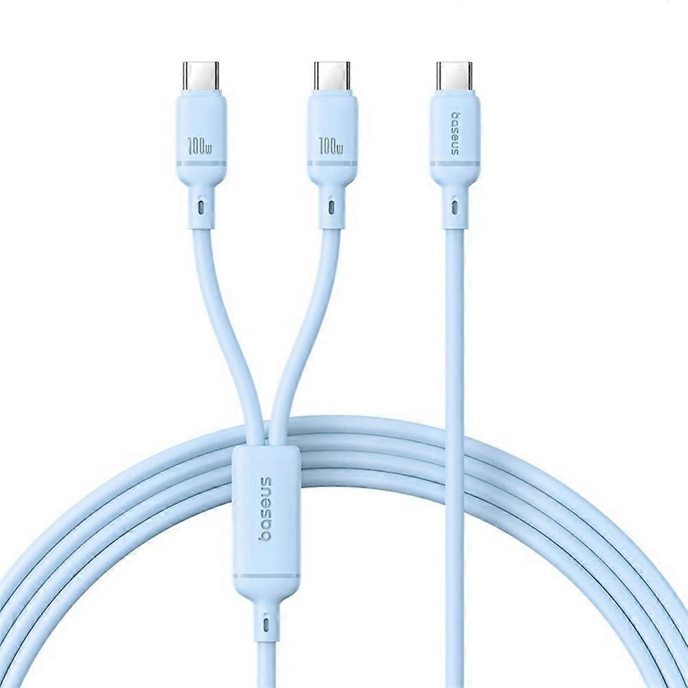 BASEUS New Pudding Series 1.5m Type C to 2x USB C 100W Fast Charging Cable Data Wire