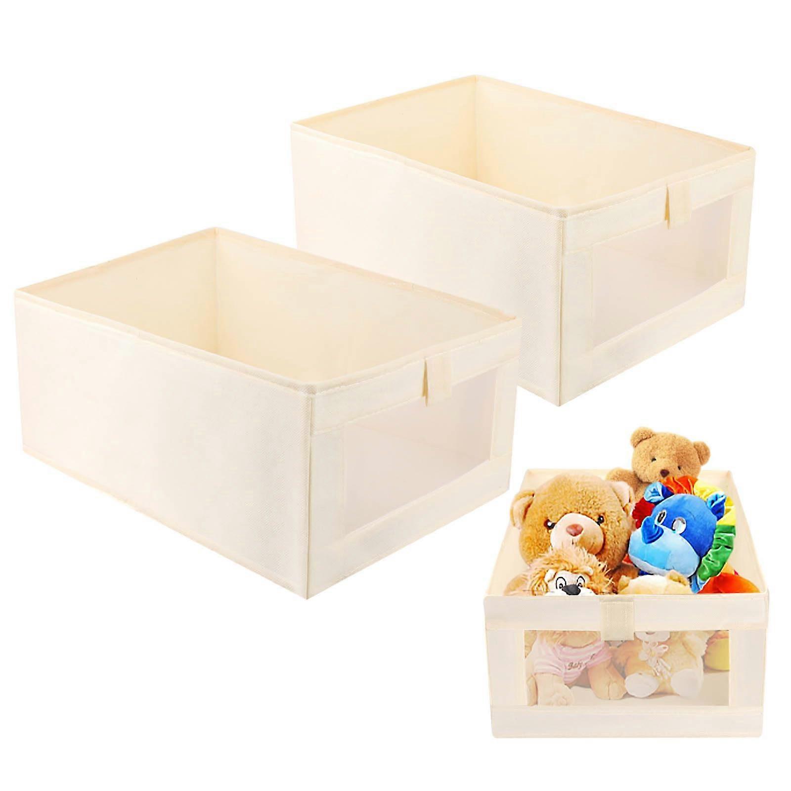 Storage Boxes, Set of 2 Wardrobe Organisers with Transparent Window