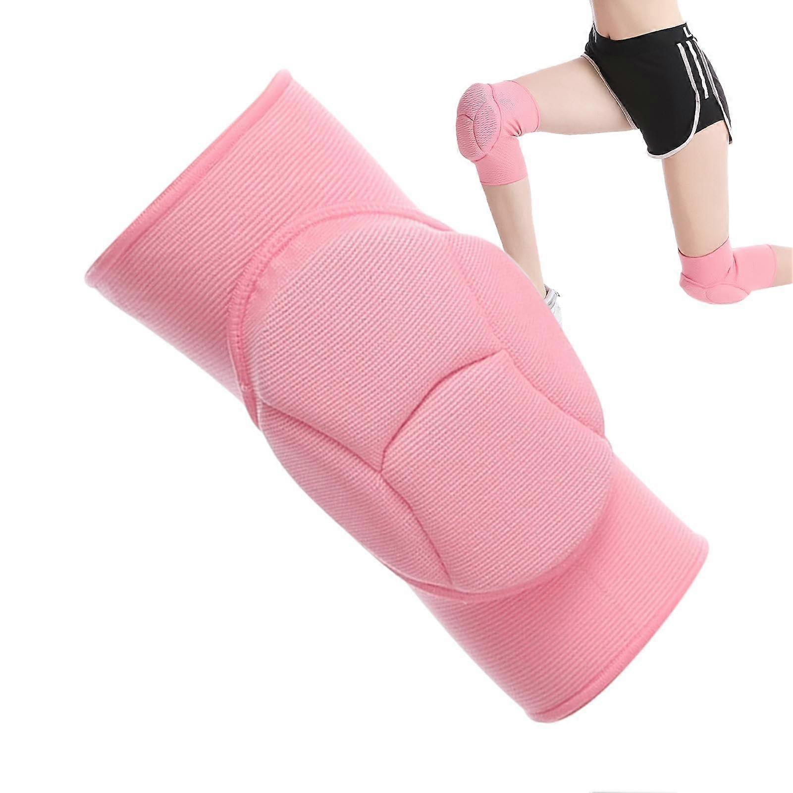 Volleyball Knee Pads, Stretchy Pink Non-Slip Knee Pads for Dancers and Yoga, Breathable Elastic Size L