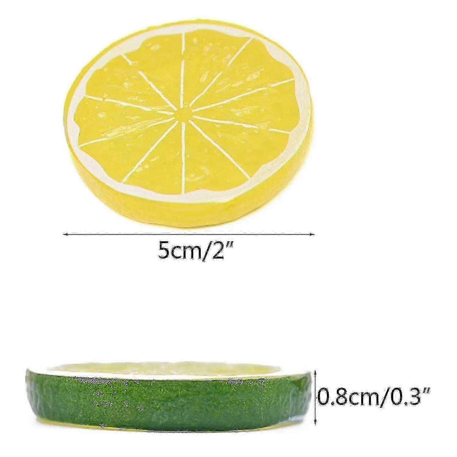 20pcs 2in Artificial Lemon Slices, Decorative Decoration