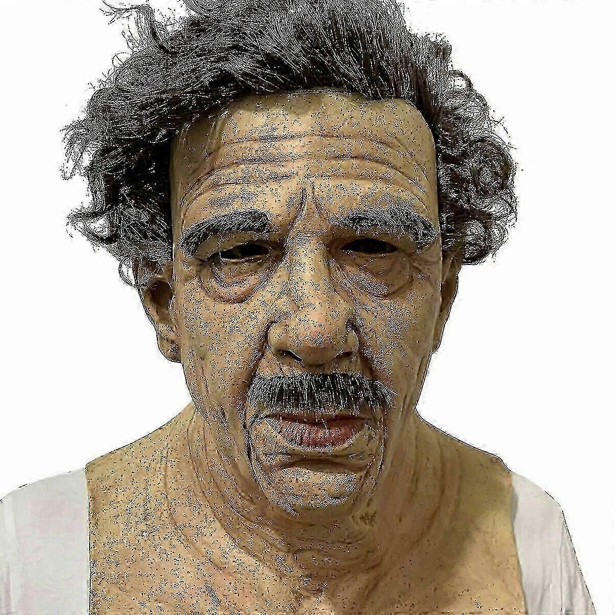 Old Man Mask - Realistic Halloween Latex Human Wrinkle Face Mask