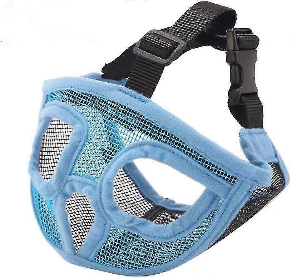 PETEMOO Short Snout Dog Muzzle- Adjustable Breathable Mesh Bulldog Muzzle for Biting Chewing Barking Dog Mask