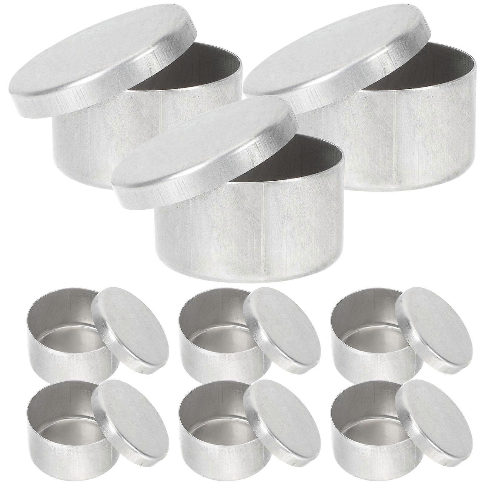 Aluminium Sample Containers with Lids for Home Use Silver Color 9pcs