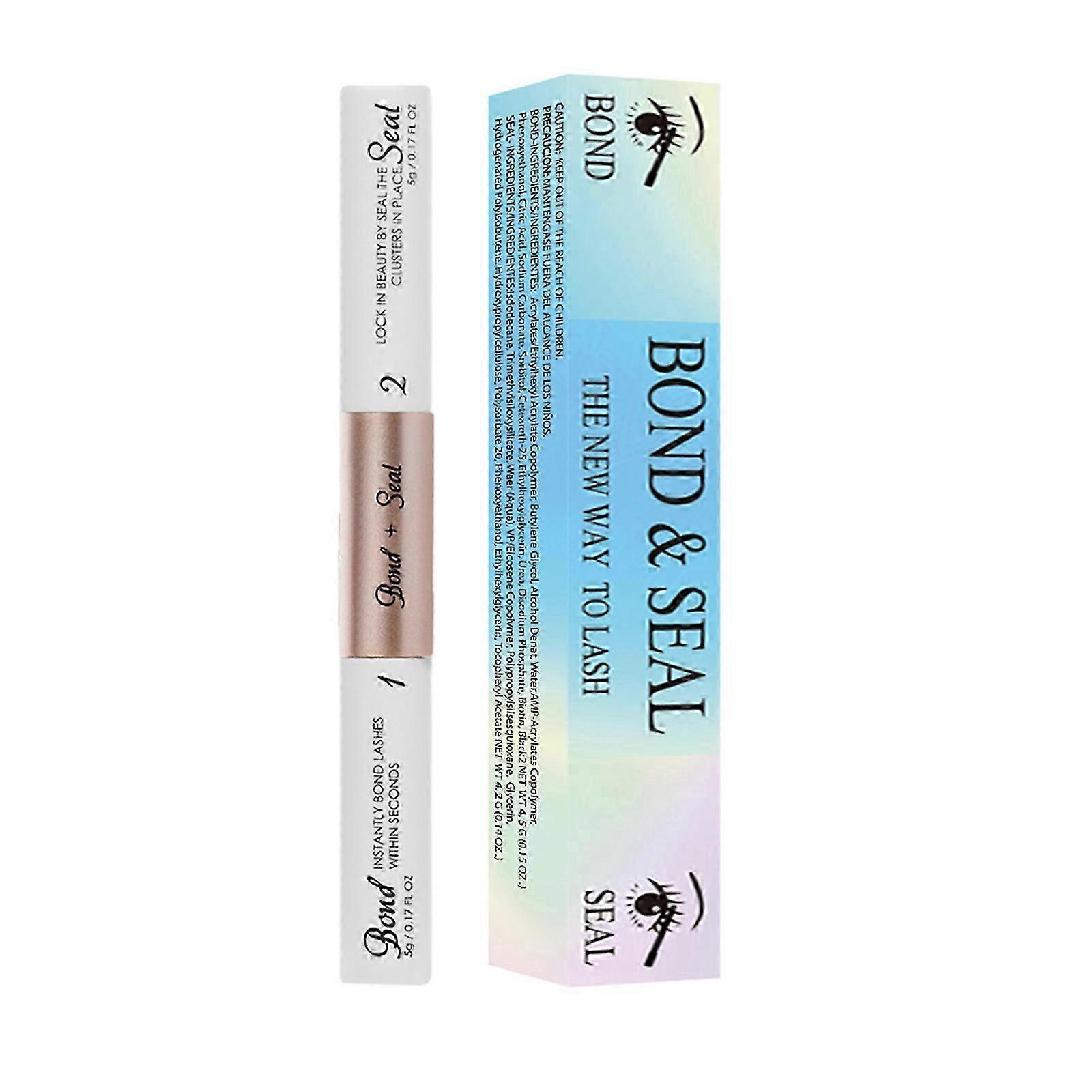 Bond and Seal Lash, 2 in 1 Lash Bond and Seal Waterproof Long Lasting Cluster Lash Glue, Glue Strong Hold Lash Cluster Glue