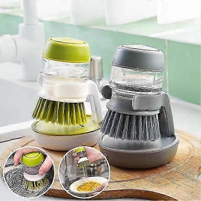 Brosse de nettoyage multifonctionnelle pour presses, brosse à vaisselle avec distributeur de détergent pour pot