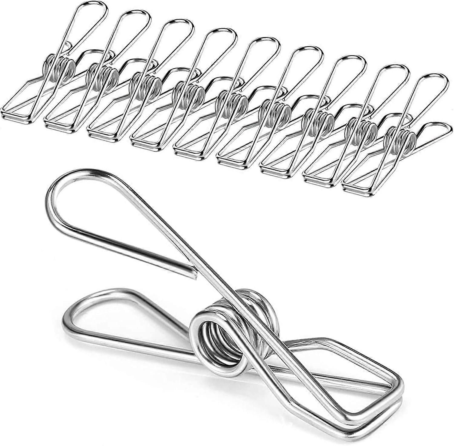 32 Pack Rustproof Stainless Steel Clothespins for Clothesline, Strong