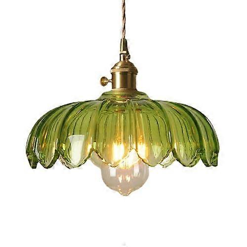 Creative Lotus Shaped Glass Chandelier, Nordic Pendant Light, Flush Mount Lamp with E27