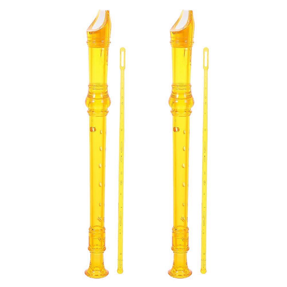 Toy Flute Children Wind Instrument 32.5x3cm Resin Educational Instrument 2Pcs