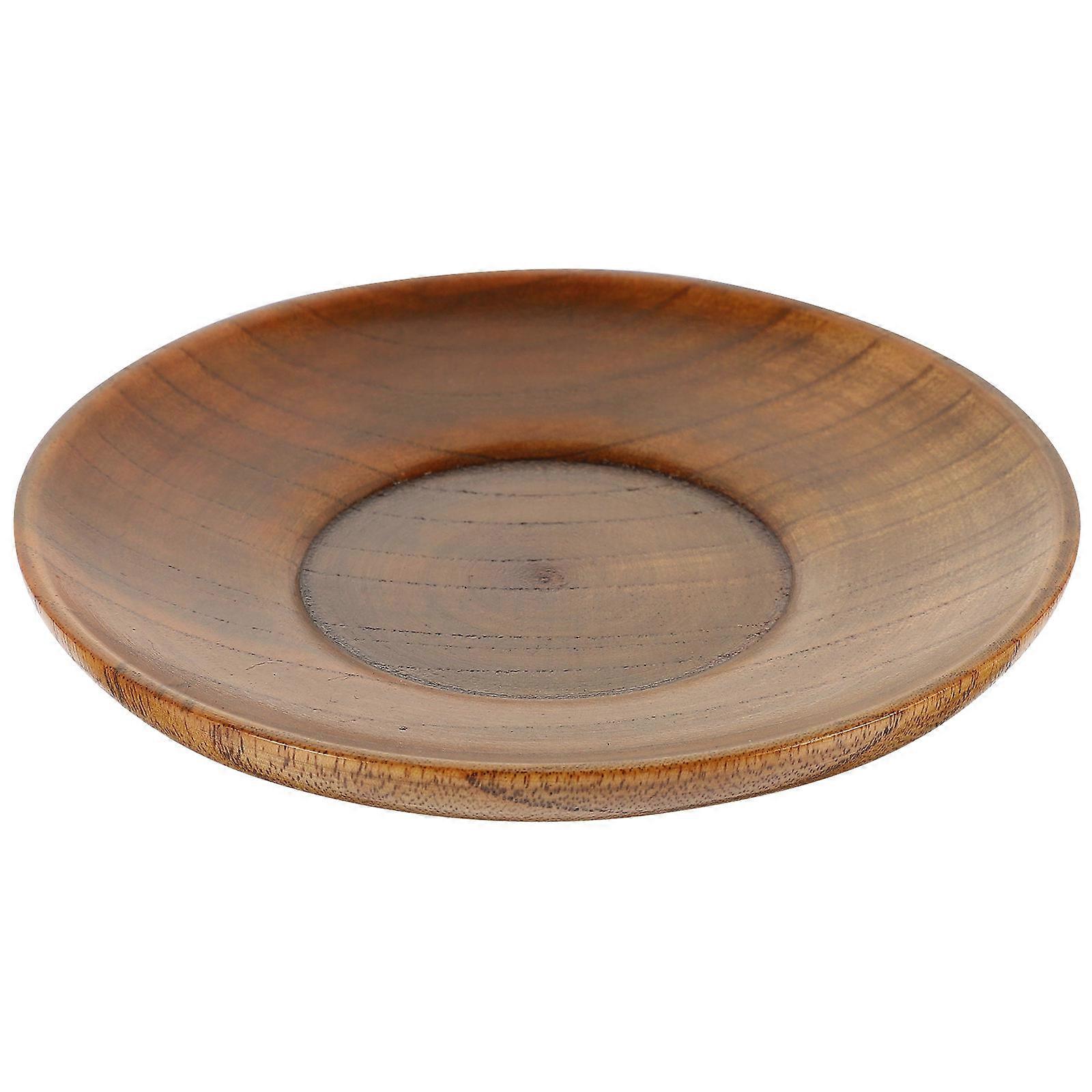 Wood Dish Round Sauce Dishes For Restaurant Use Simple Design Light Brown 11.8x11.8cm Dipping Sauces 2Pcs