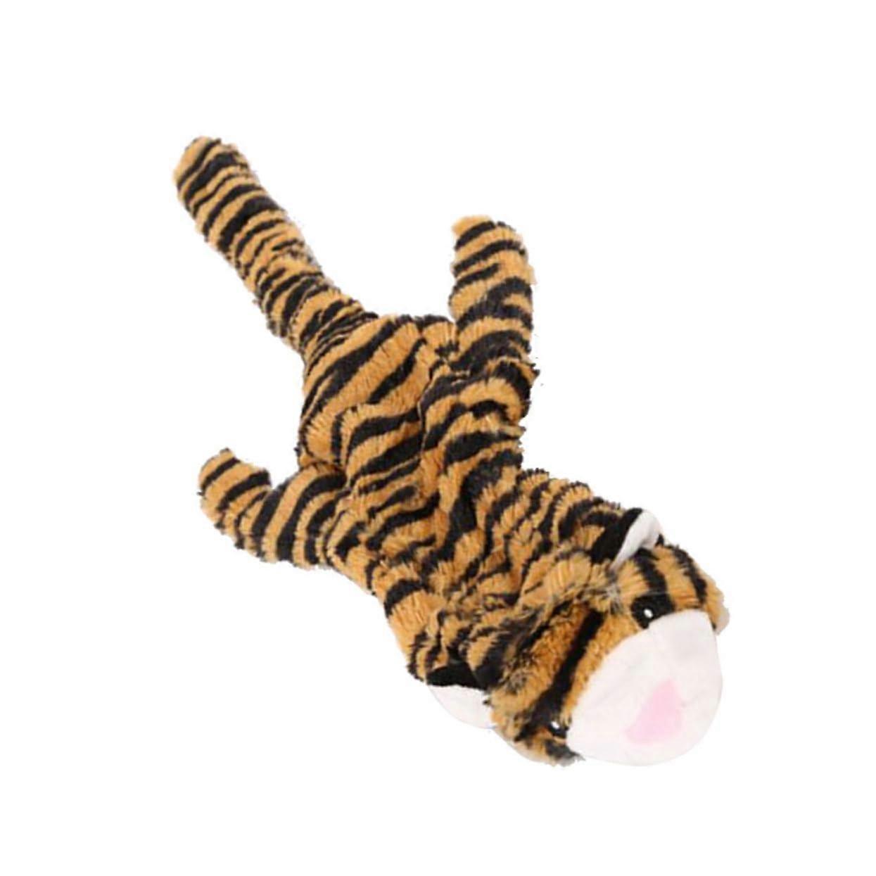 Kuscheltiertiger mit Geräuschfunktion aus Hochwertigem Canvas, Strapazierfähig, Kautauglich, Ideal für Beschäftigung und Zerstörungsdrang
