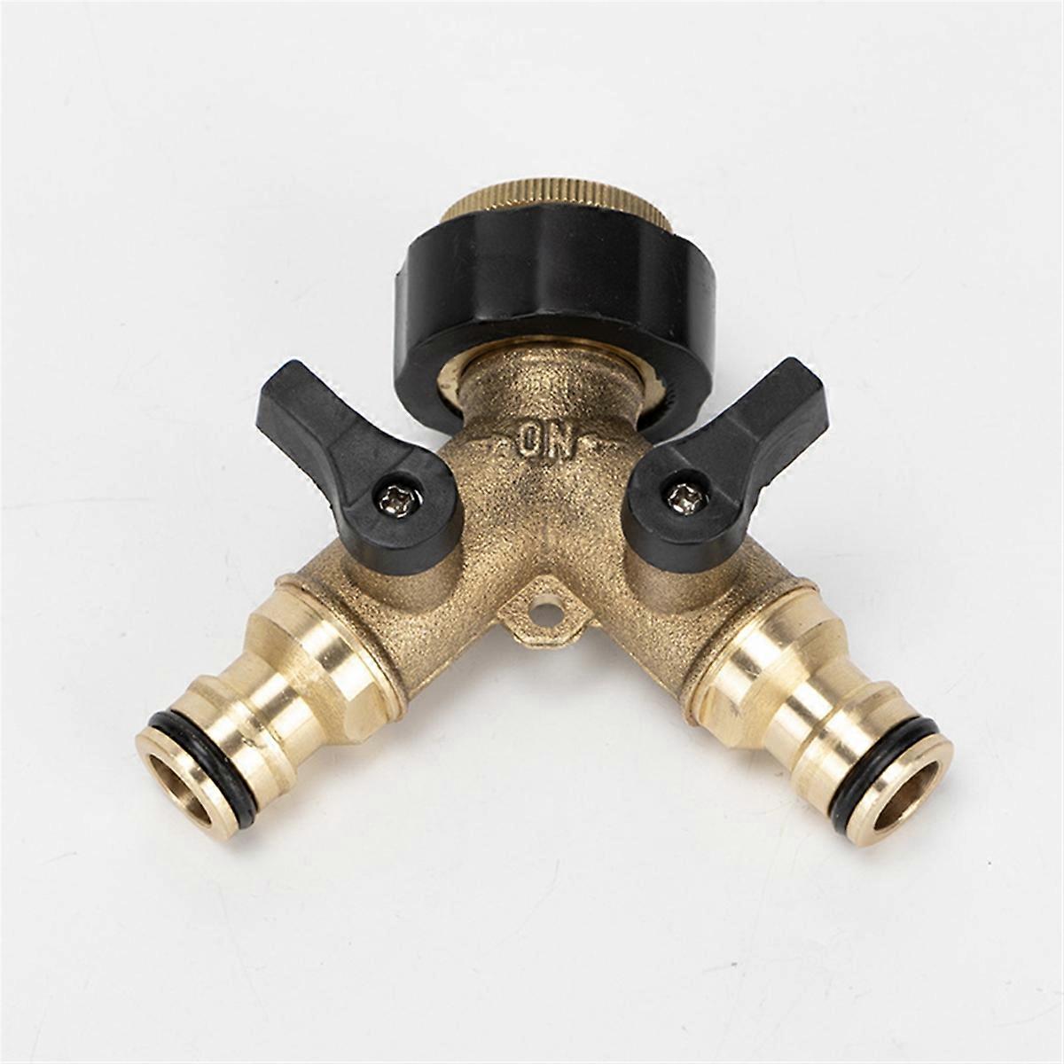 1PC 3/4In 4-Way Brass Plastic Garden Hose Splitter Y-Type Watering Connector Distributor for Outdoor