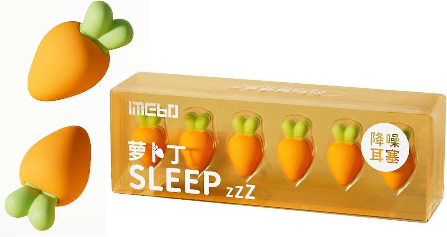 Creative Radish Shape Foam Earplugs for Sleeping Noise Cancelling, Noise Reduction, Sleep,Travel, 3 Pairs Pack,Yellow