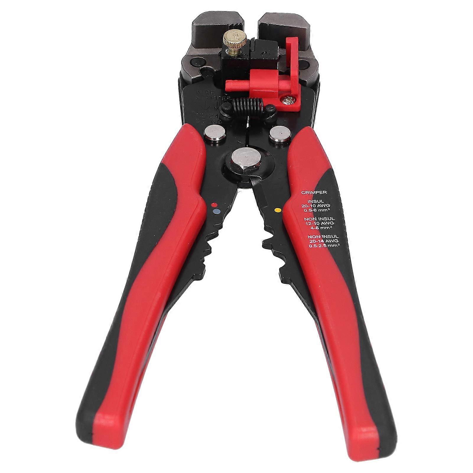Wire stripper, 3in1 wire crimping and stripping pliers, ergonomic crimping tool, 0.2–6.0 mm, connection tool, red handle