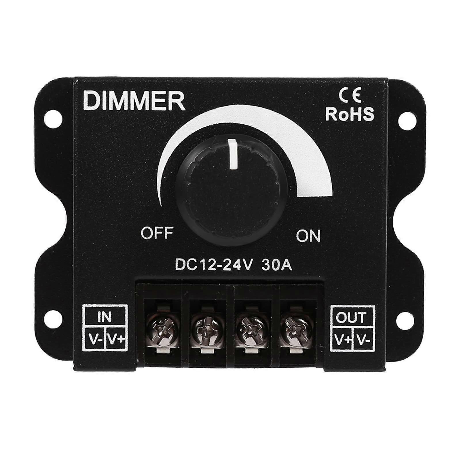 Dimming Controller for LED Strip Light, 12V-24V 30A Manual Switch, Compatible with Single Color LED Lights