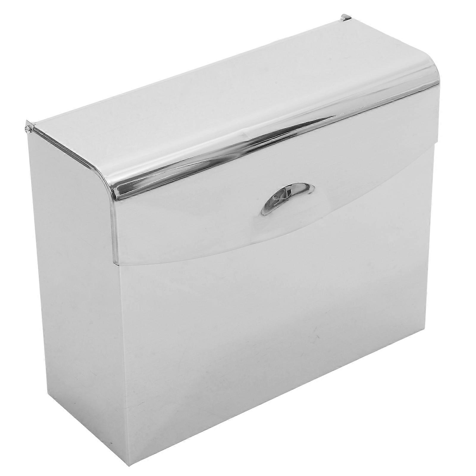 Wall Mounted Tissue Dispenser Rectangular Clear Stainless Steel Tissue Box Container 24.50X20.00X9.20CM Multi-Scenario Use 1Pack