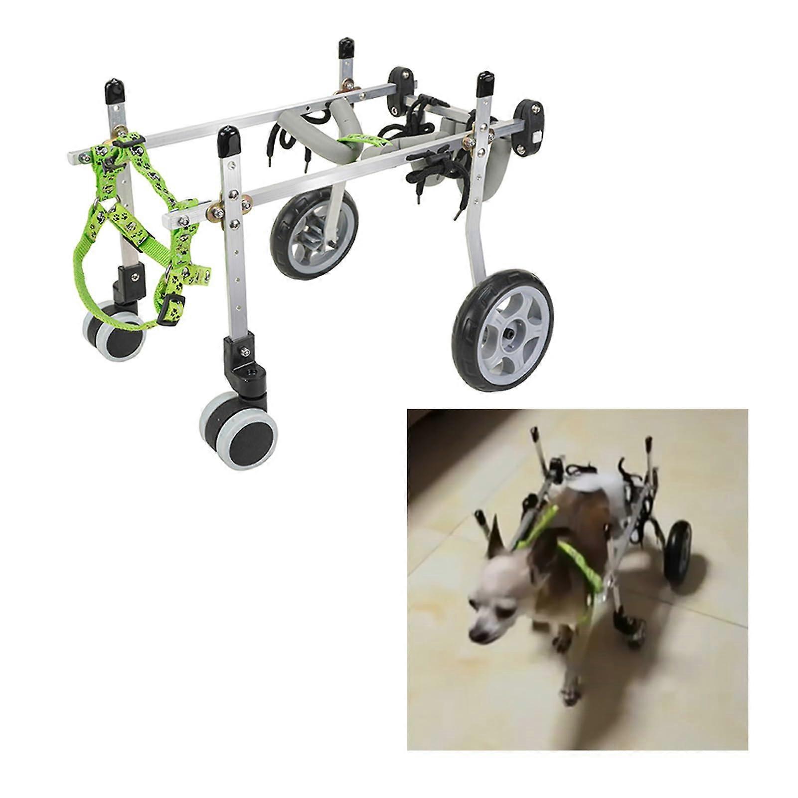 Fully Supportive Dog Wheelchair with Four Wheels, Walking Aid for Small Pets