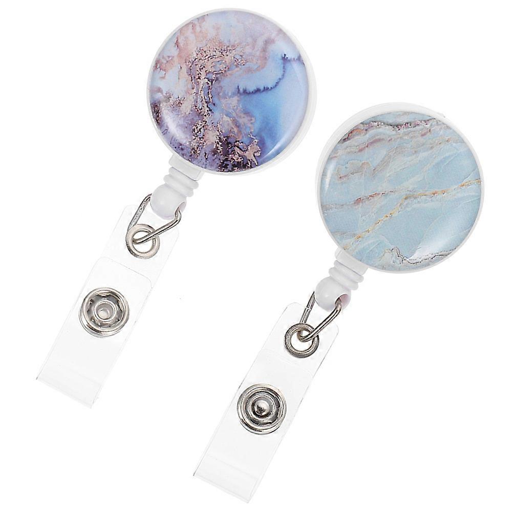 2Pcs Rotatable Badge Reel with Card Holder Clip Convenient for Name Badge Holder Set