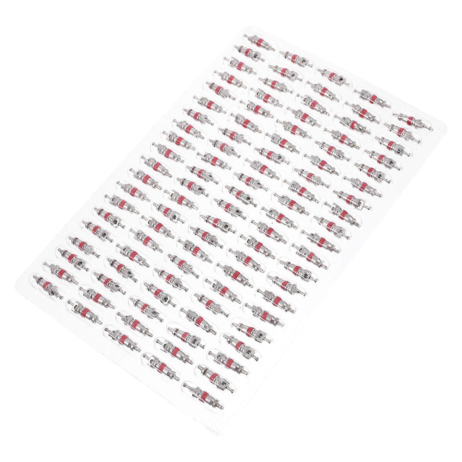 100 Pieces Silver Zinc Alloy Bike Stems Cores for Tubeless Tires with Easy Installation
