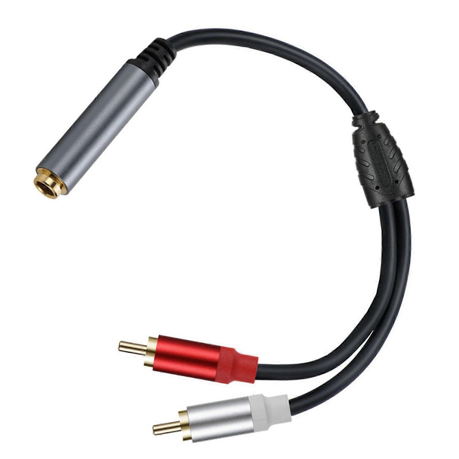 6.35mm〜2 RCA Yスプリッターケーブルゴールドプレート6.35mm(1/4インチ)メス〜2 RCAオスステレオYスプリッター延長アダプターマルチカラー