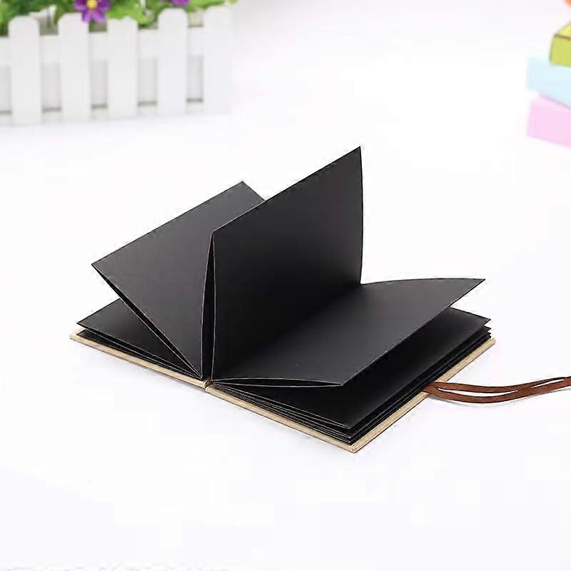 Folding Page Photo Album Paste Style Handmade DIY Photo Album 5.9 X 8.3 Inches Black Inner Page