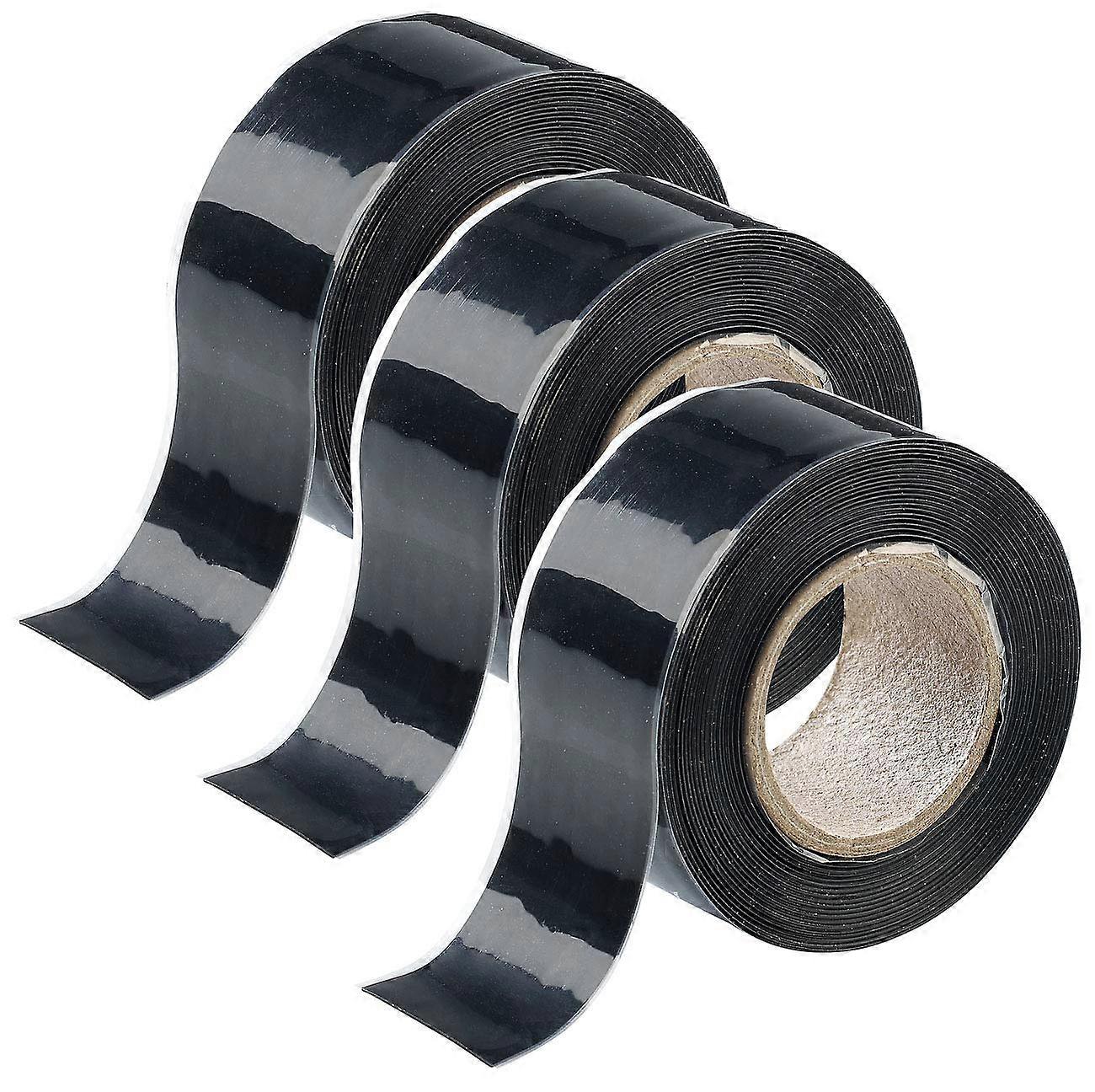 Self-Welding Sealing Tape Set of 3, 3m x 3m Each, Black, Waterproof, Self-Adhesive, Self-Fusing