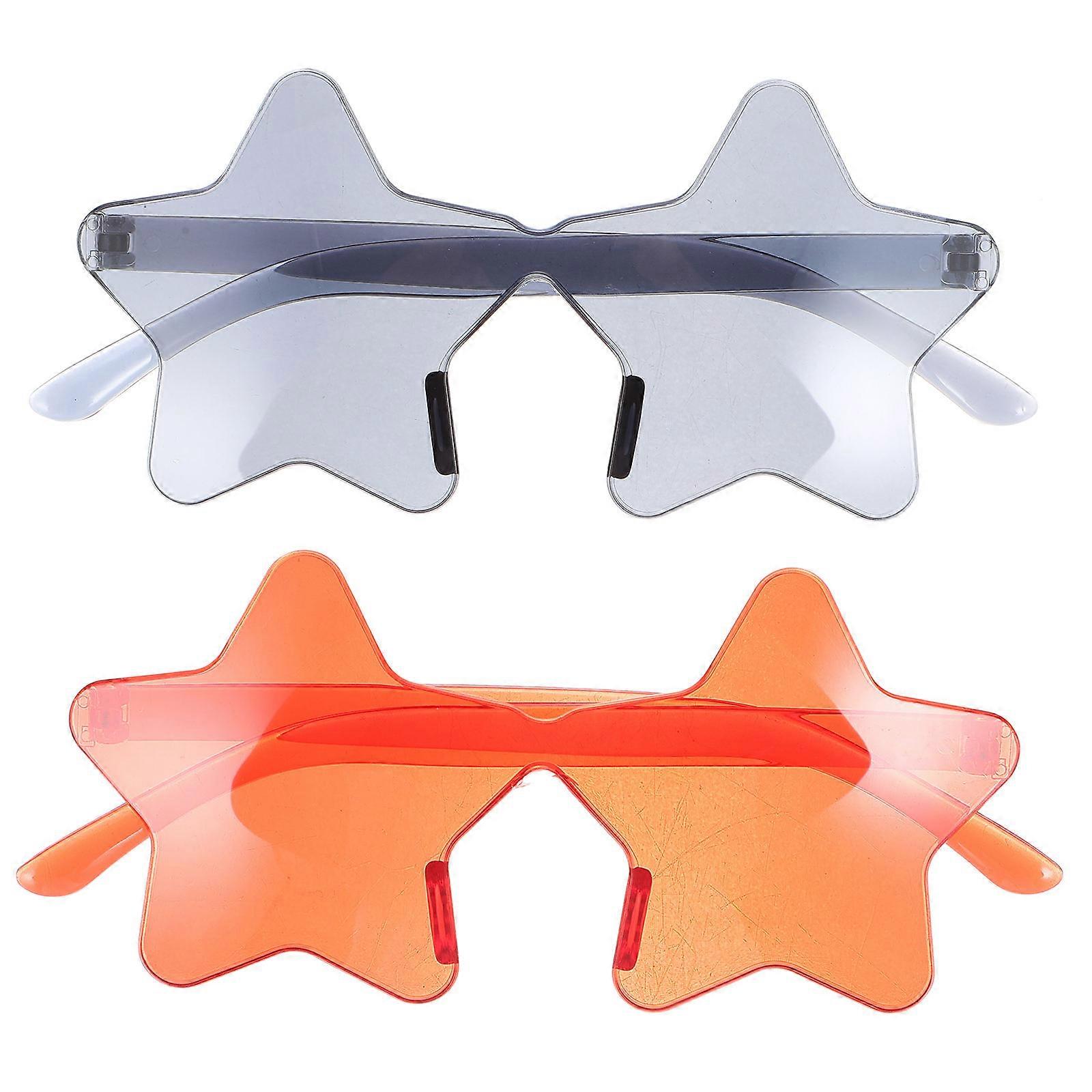 Star Shaped Sunglasses for Party and Photo Props PC Material Assorted Color 2 Pieces
